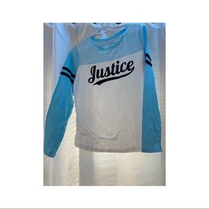 Justice blue striped long sleeve
